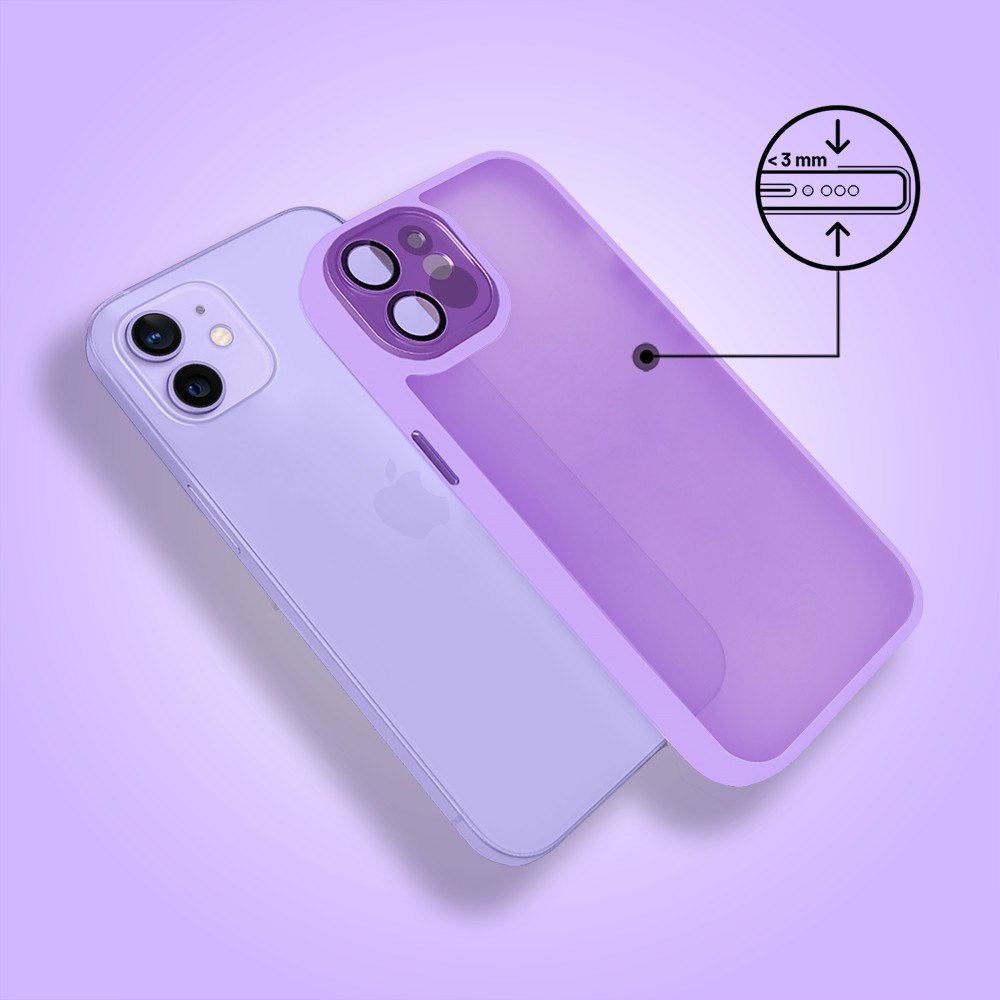 Etui do iPhone 12 Color Flush, z osłoną aparatu, fioletowe (1)