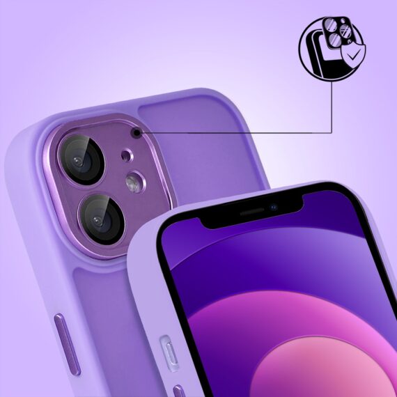 Etui do iPhone 12 Color Flush, z osłoną aparatu, fioletowe (2)