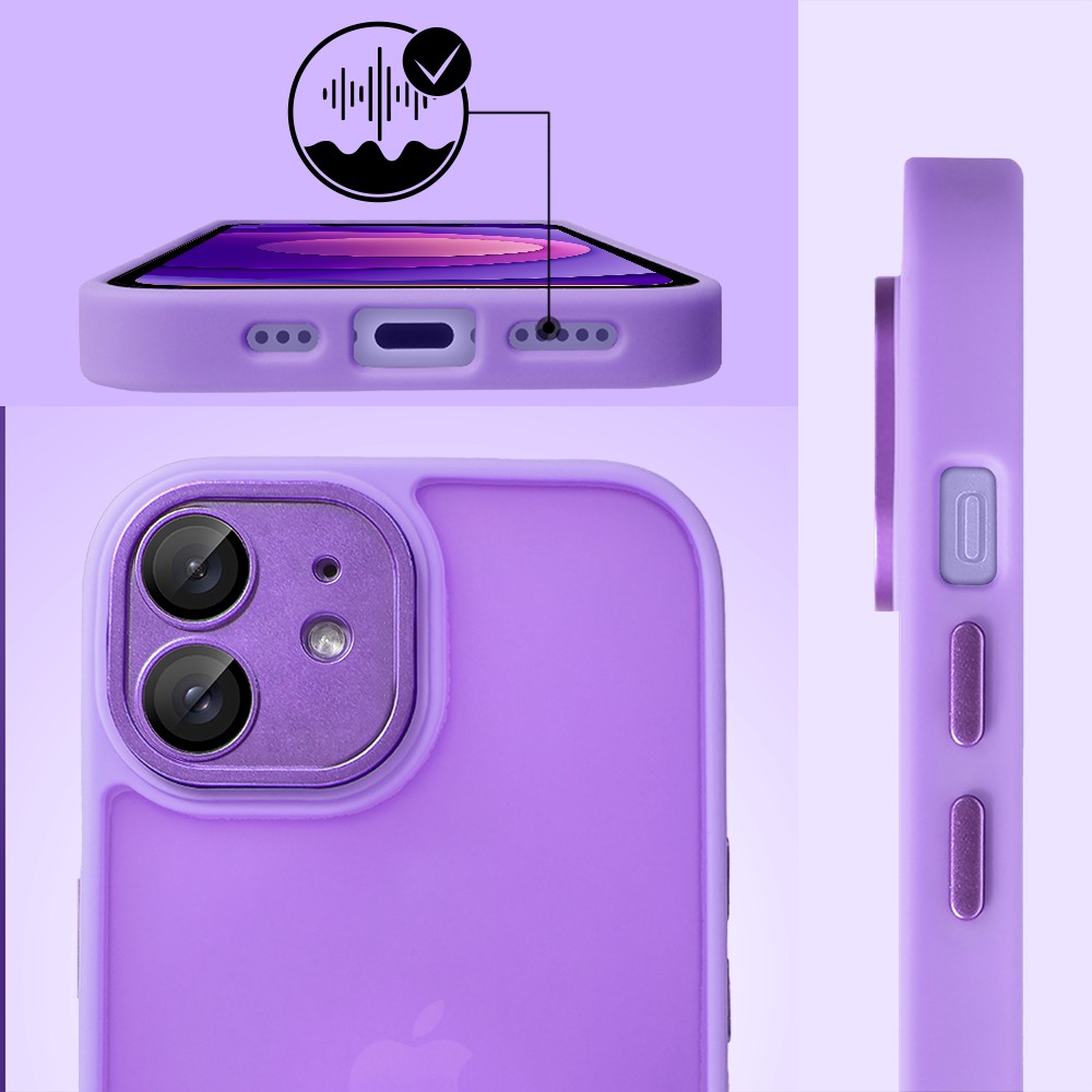 Etui do iPhone 12 Color Flush, z osłoną aparatu, fioletowe (3)