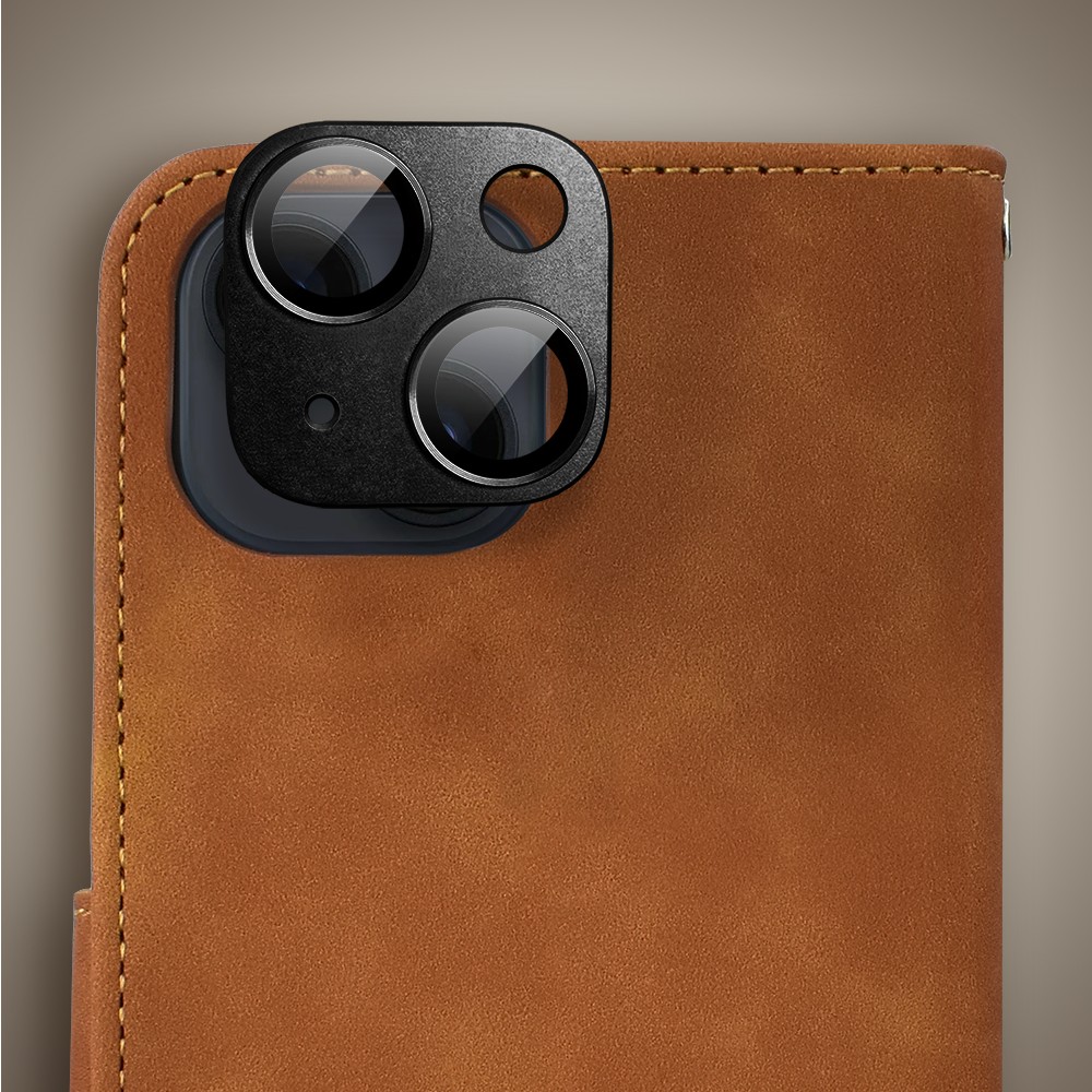 Etui do iPhone 14 książkowe Velvet Touch, aksamitne, portfelowe z zamknięciem, brązowe (9)