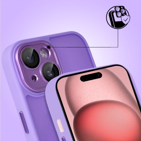 Etui do iPhone 15 Color Flush, z osłoną aparatu, fioletowe (1)