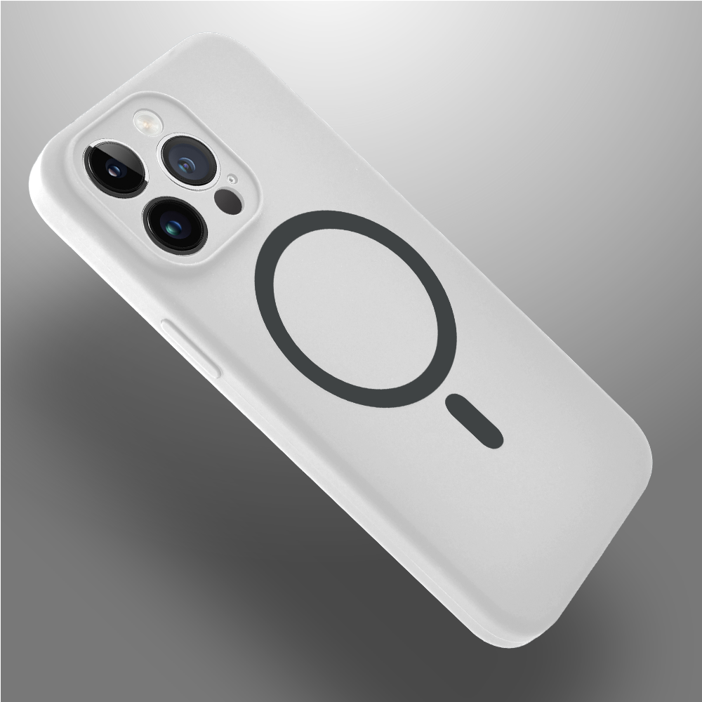 Etui do iPhone 15 Pro, silikonowe z MagSafe, mikrofibra soft touch z osłoną na aparat, białe pop (5)