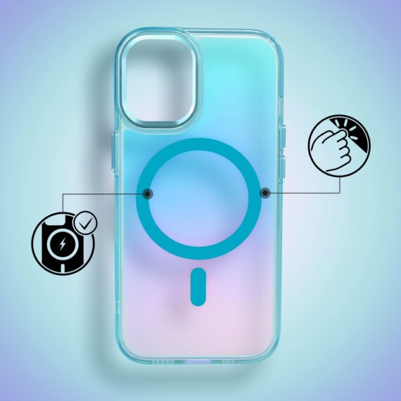 Etui do iPhone 16 Miami Vibe z MagSafe, zmieniające kolor, niebieskie (1)