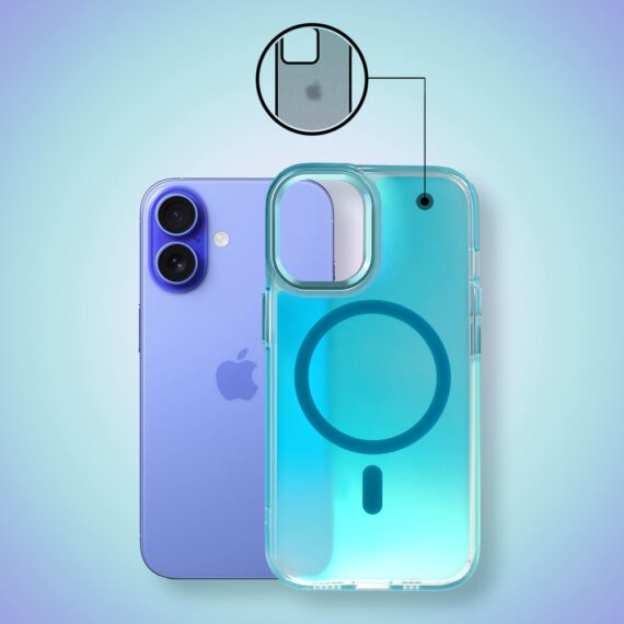 Etui do iPhone 16 Miami Vibe z MagSafe, zmieniające kolor, niebieskie (8)