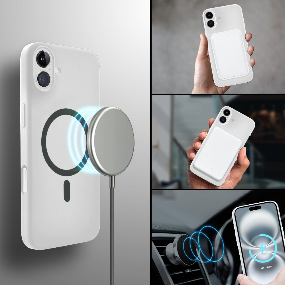 Etui do iPhone 16 Plus, silikonowe z MagSafe, mikrofibra soft touch z osłoną na aparat, białe (4)