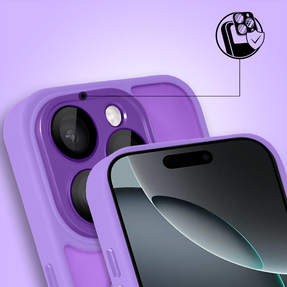 Etui do iPhone 16 Pro Max Color Flush, z osłoną aparatu, fioletowe (3)
