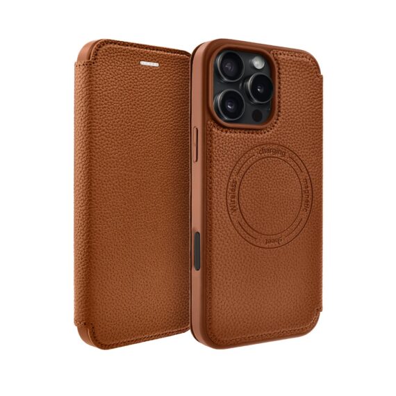 Etui do iPhone 16 Pro Max z klapką Solid MagSafe Book, typu książka, brązowe (10)