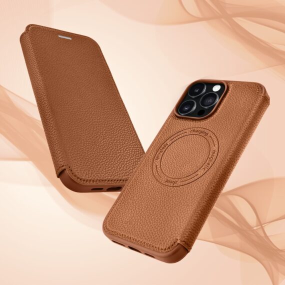 Etui do iPhone 16 Pro Max z klapką Solid MagSafe Book, typu książka, brązowe (3)