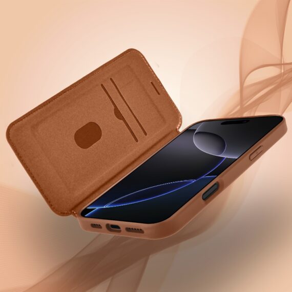 Etui do iPhone 16 Pro Max z klapką Solid MagSafe Book, typu książka, brązowe (4) Etui do iPhone 16 Pro Max z klapką Solid MagSafe Book, typu książka, brązowe (4)