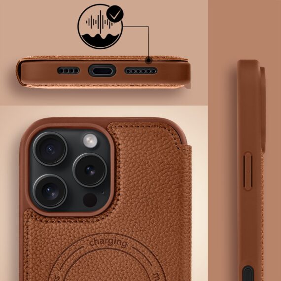 Etui do iPhone 16 Pro Max z klapką Solid MagSafe Book, typu książka, brązowe (5) Etui do iPhone 16 Pro Max z klapką Solid MagSafe Book, typu książka, brązowe (5)