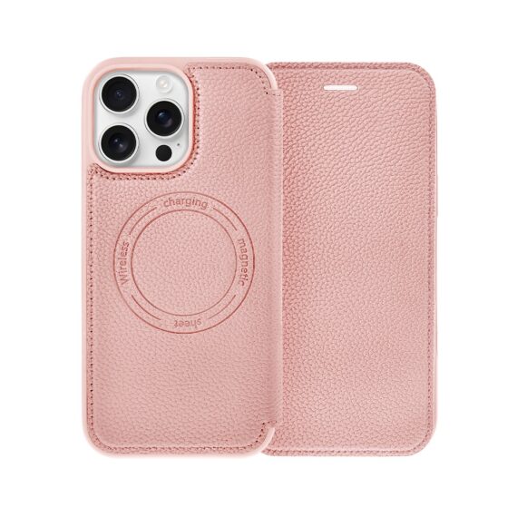 Etui do iPhone 16 Pro Max z klapką Solid MagSafe Book, typu książka, różowe (9)