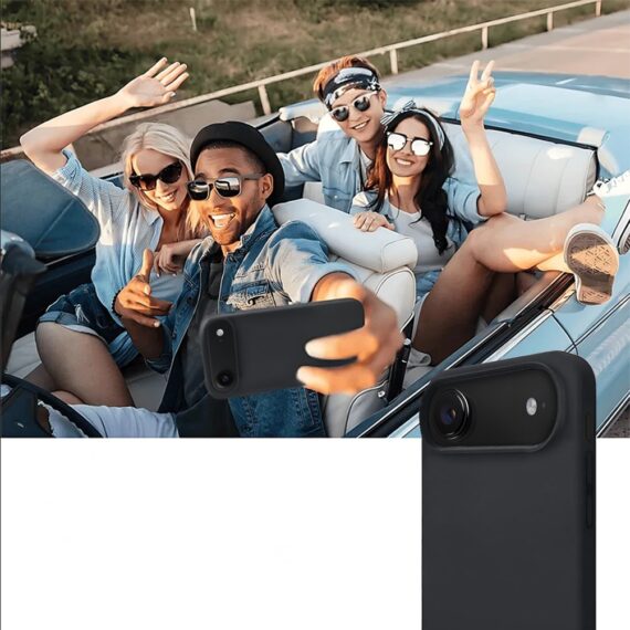 Etui do iPhone 17 Air Soft Lux matowe z mikrofibrą, trójwarstwowa ochrona, czarne (2)