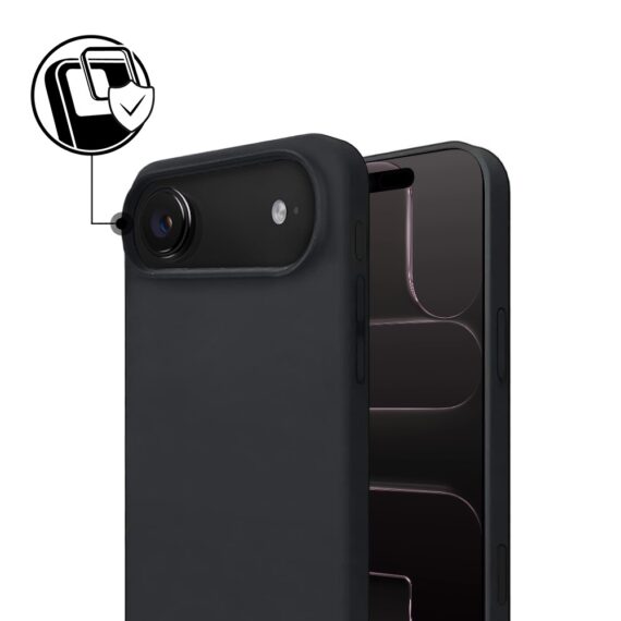 Etui do iPhone 17 Air Soft Lux matowe z mikrofibrą, trójwarstwowa ochrona, czarne (4)