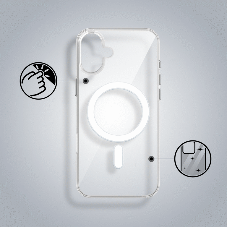 Etui do iPhone 17 Clear Case, twardy tył z MagSafe, przeźroczyste17-1