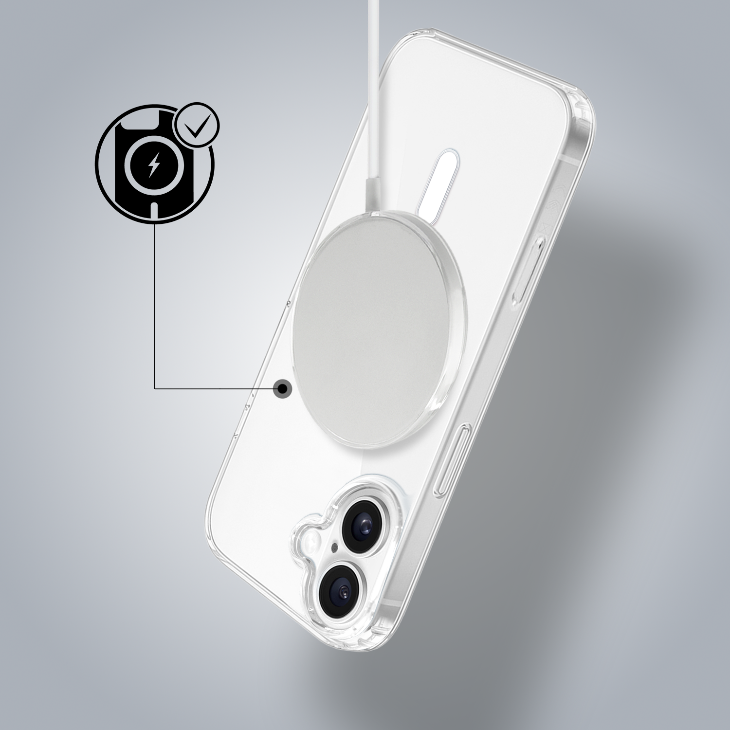 Etui do iPhone 17 Clear Case, twardy tył z MagSafe, przeźroczyste17-3