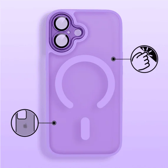 Etui do iPhone 17 Color Flush z Magsafe, z osłoną aparatu, fioletowe (5)