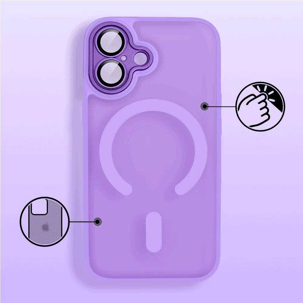 Etui do iPhone 17 Color Flush z Magsafe, z osłoną aparatu, fioletowe (5)