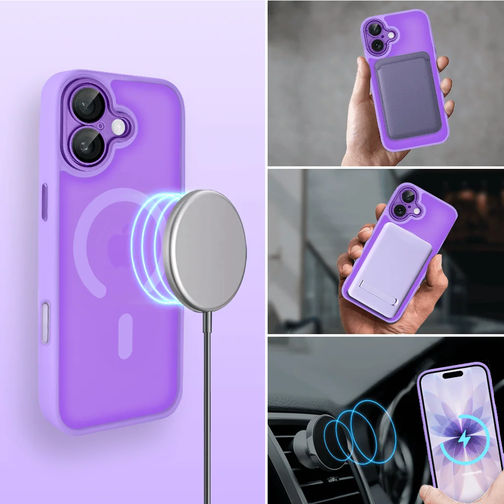 Etui do iPhone 17 Color Flush z Magsafe, z osłoną aparatu, fioletowe (6)