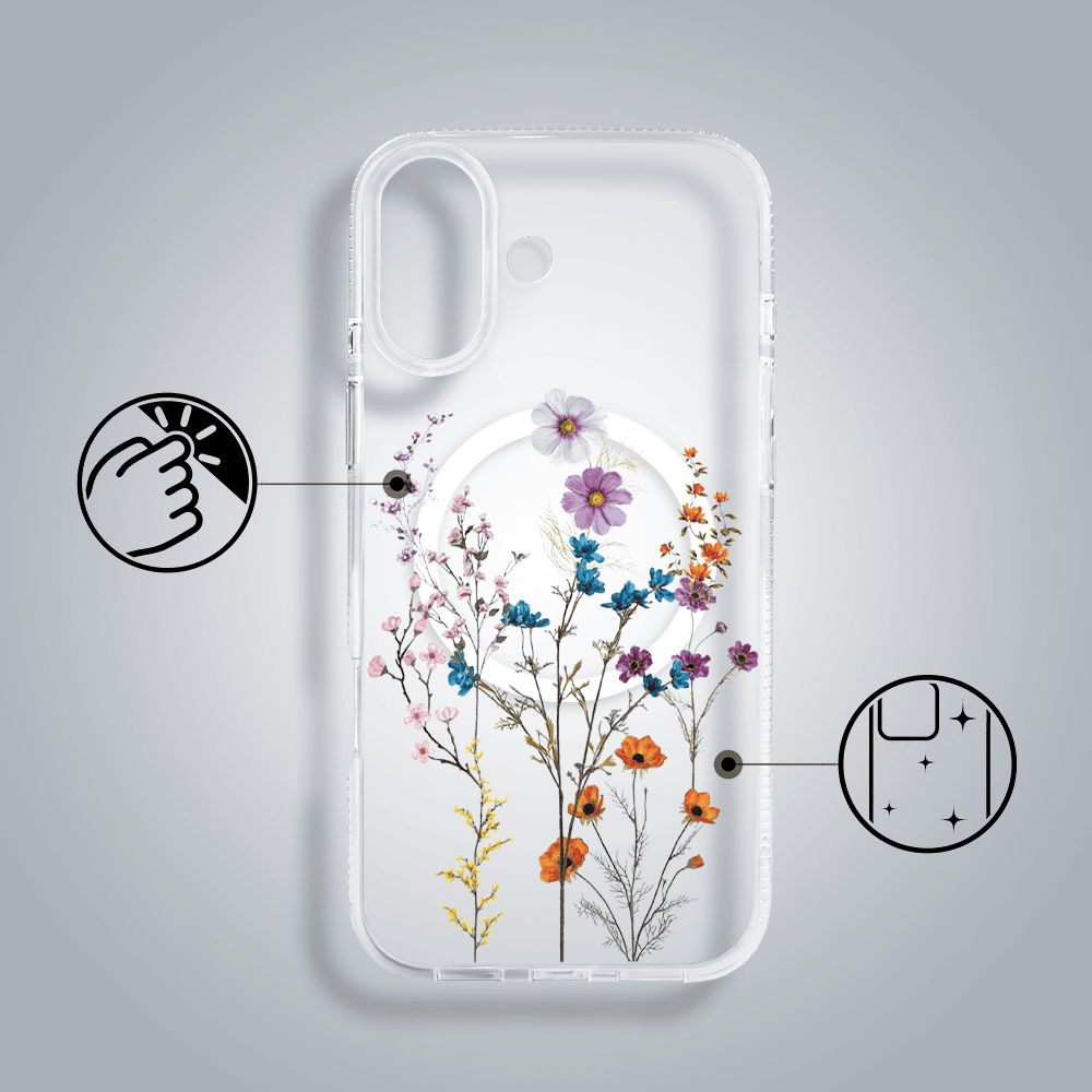 Etui-do-iPhone-17-Flower-MagSafe-kwiaty-roznokolorowe-przezroczyste-2