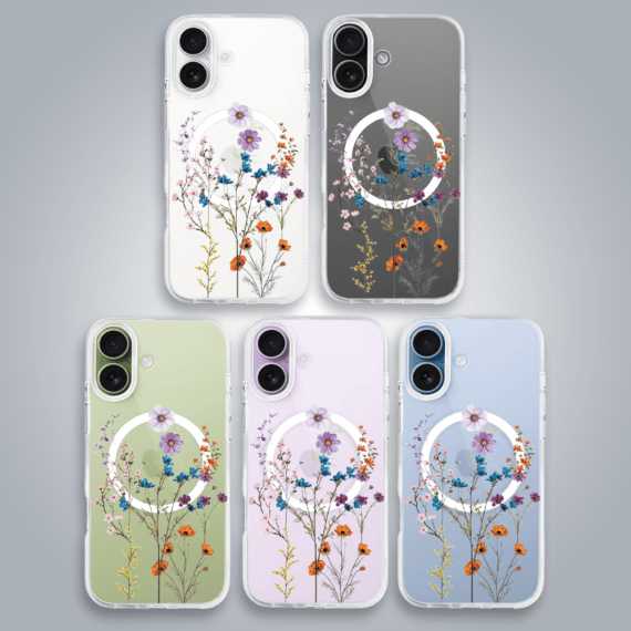 Etui-do-iPhone-17-Flower-MagSafe-kwiaty-roznokolorowe-przezroczyste-3