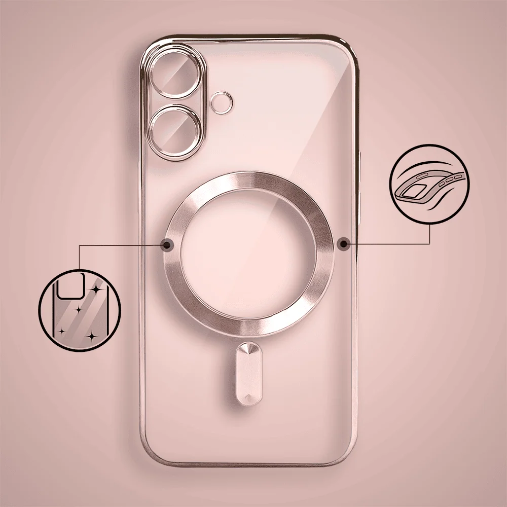 Etui-do-iPhone-17-MagSafe-Luxury-Protect-przezroczyste-hybrydowa-ochrona-kamery-rozowe-zloto-pop