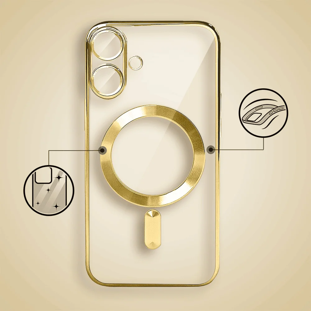 Etui-do-iPhone-17-MagSafe-Luxury-Protect-przezroczyste-hybrydowa-ochrona-kamery-zlote-pop