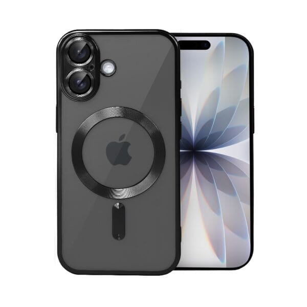 Etui do iPhone 17 MagSafe Luxury Protect przeźroczyste, z osłoną aparatu, Titanium Finish, czarne