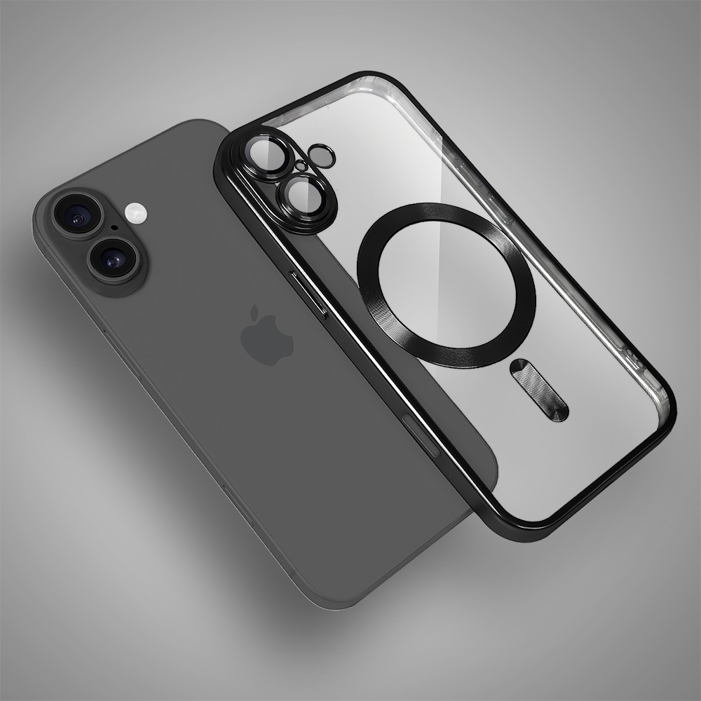 Etui do iPhone 17 MagSafe Luxury Protect przeźroczyste, z osłoną aparatu, Titanium Finish, czarne Obszar kompozycji 4