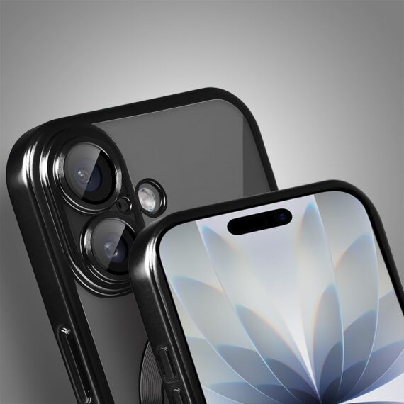 Etui do iPhone 17 MagSafe Luxury Protect przeźroczyste, z osłoną aparatu, Titanium Finish, czarne Obszar kompozycji 5