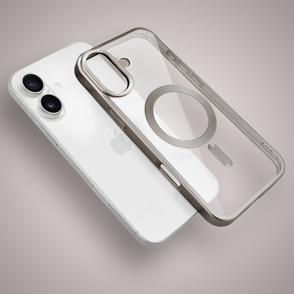 Etui do iPhone 17 MagSafe Luxury Titanium Finish, przeźroczyste, tytanowe Obszar kompozycji 4