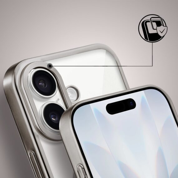 Etui do iPhone 17 MagSafe Luxury Titanium Finish, przeźroczyste, tytanowe Obszar kompozycji 5
