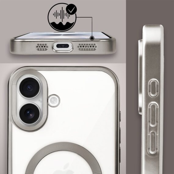 Etui do iPhone 17 MagSafe Luxury Titanium Finish, przeźroczyste, tytanowe Obszar kompozycji 6