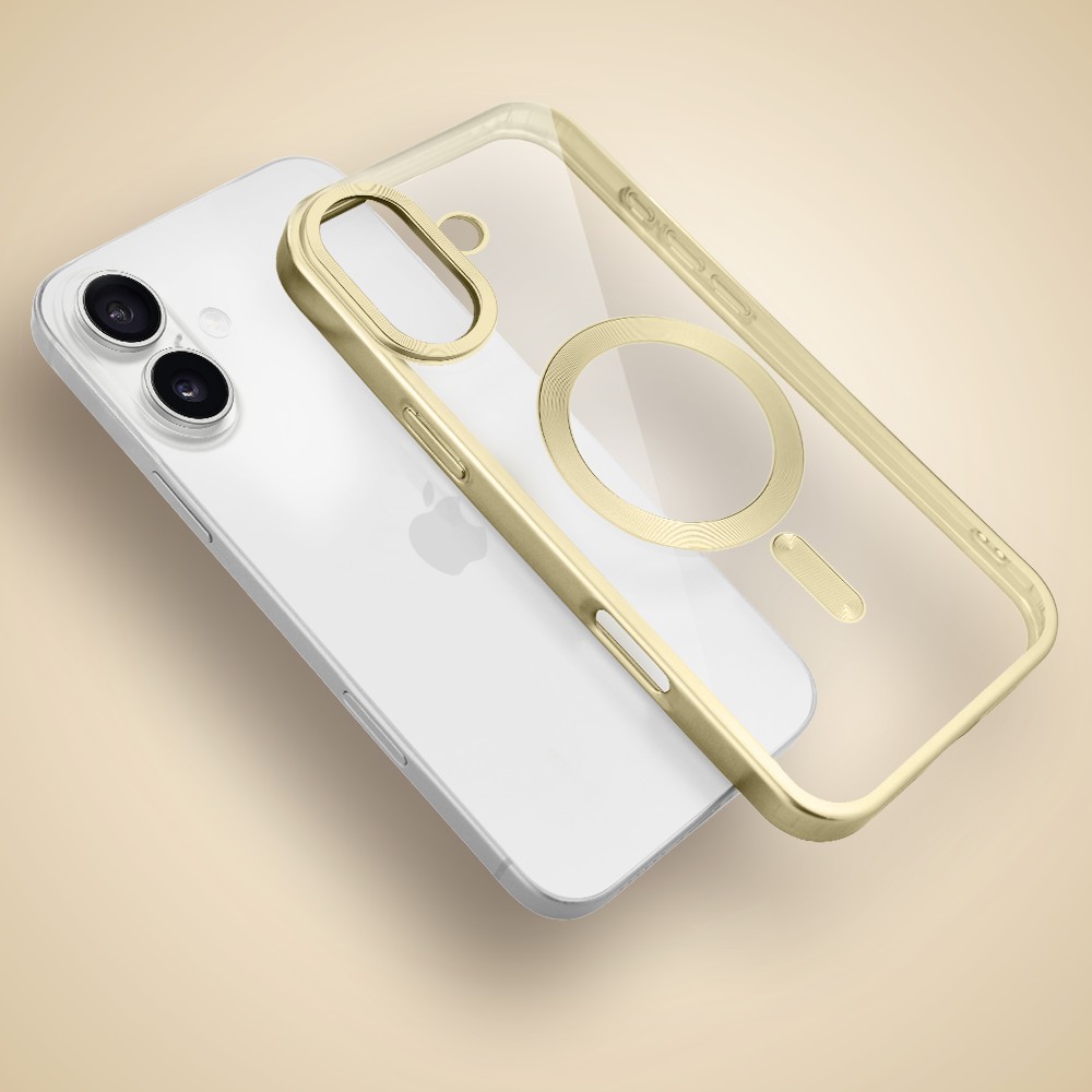 Etui do iPhone 17 MagSafe Luxury Titanium Finish, przeźroczyste, złote Obszar kompozycji 4