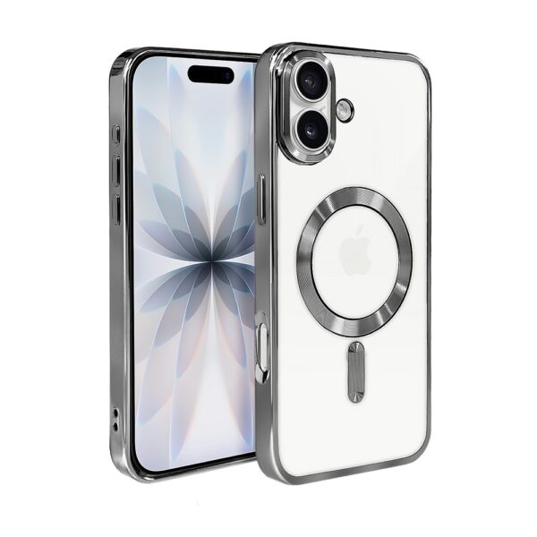 Etui do iPhone 17, MagSafe Luxury, przeźroczyste, tytanowe