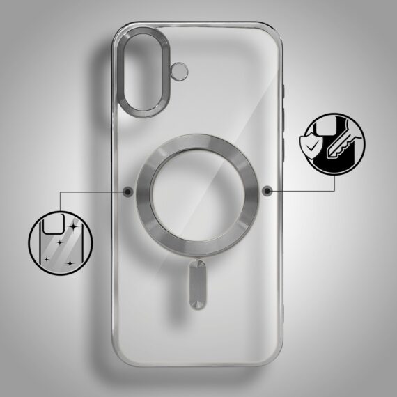 Etui do iPhone 17, MagSafe Luxury, przeźroczyste, tytanoweObszar kompozycji 2
