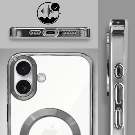 Etui do iPhone 17, MagSafe Luxury, przeźroczyste, tytanoweObszar kompozycji 6