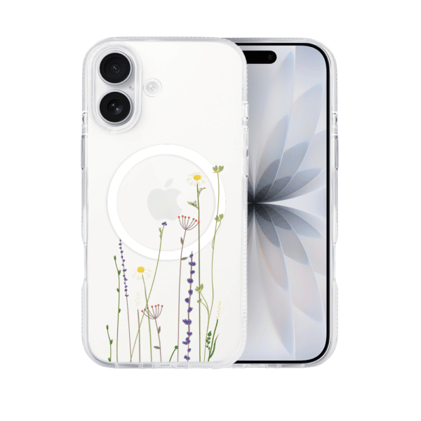 Etui do iPhone 17, MagSafe wiosenne kwiaty, przeźroczyste