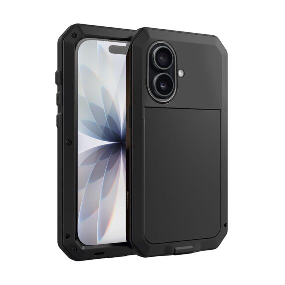 Etui do iPhone 17 Panzer Max, metalowa, skręcana, pancerna obudowa przód+tył, czarne Artboard 1