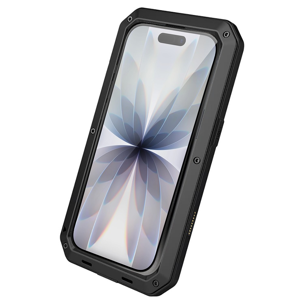 Etui do iPhone 17 Panzer Max, metalowa, skręcana, pancerna obudowa przód+tył, czarne Artboard 2