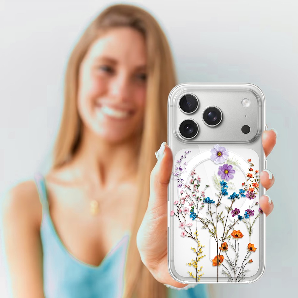 Etui-do-iPhone-17-Pro-Flower-MagSafe-kwiaty-roznokolorowe-przezroczyste-poprawne17-Pro-i-Pro-Max