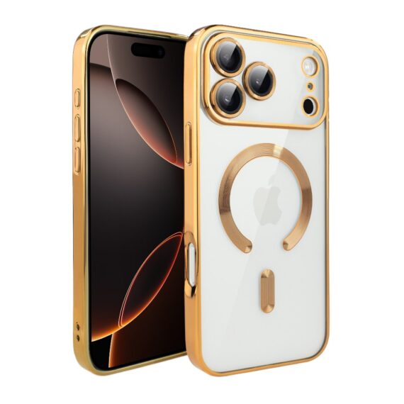 Etui do iPhone 17 Pro MagSafe Luxury Protect przeźroczyste, hybrydowa ochrona kamery, złoteObszar kompozycji 1
