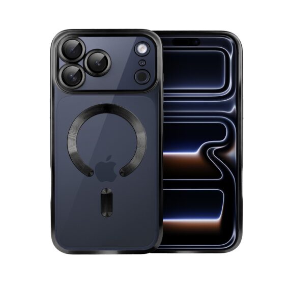 Etui do iPhone 17 Pro MagSafe Luxury Protect przeźroczyste, z osłoną aparatu, Titanium Finish, czarneObszar kompozycji 0