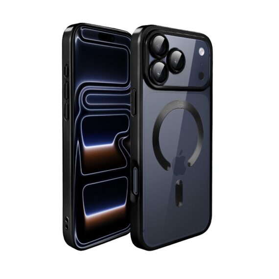 Etui do iPhone 17 Pro MagSafe Luxury Protect przeźroczyste, z osłoną aparatu, Titanium Finish, czarneObszar kompozycji 1