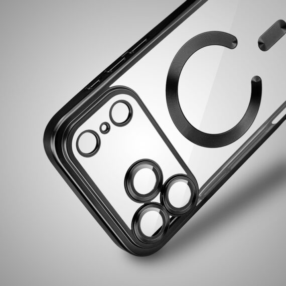 Etui do iPhone 17 Pro MagSafe Luxury Protect przeźroczyste, z osłoną aparatu, Titanium Finish, czarneObszar kompozycji 8