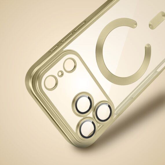 Etui do iPhone 17 Pro MagSafe Luxury Protect przeźroczyste, z osłoną aparatu, Titanium Finish, złote 8