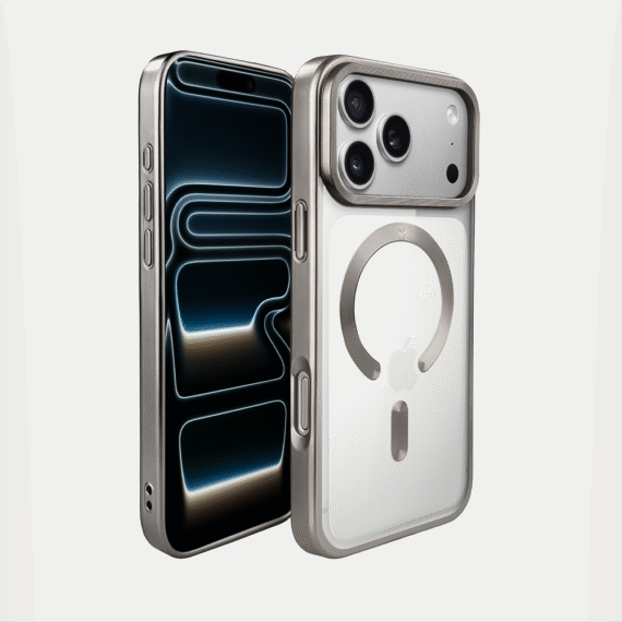 Etui do iPhone 17 Pro MagSafe Luxury Titanium Finish, przeźroczyste, tytanoweObszar kompozycji 1