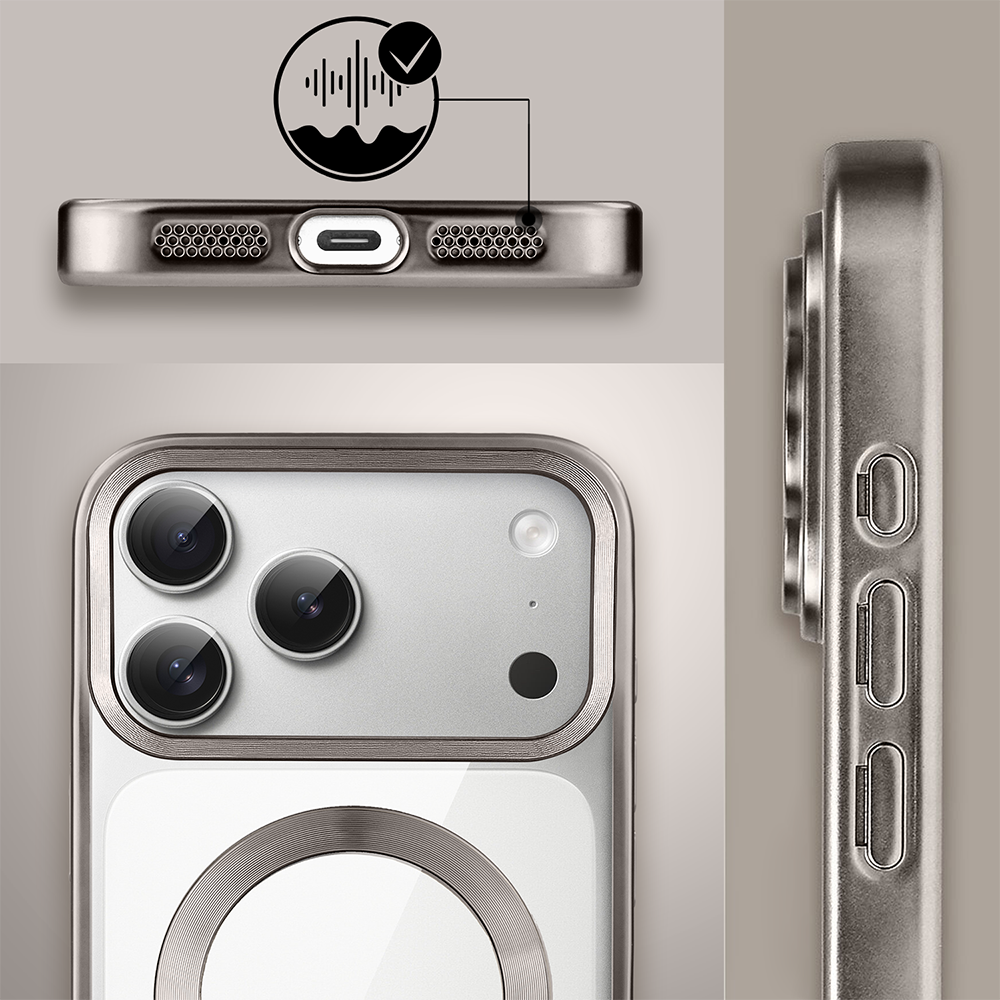 Etui do iPhone 17 Pro MagSafe Luxury Titanium Finish, przeźroczyste, tytanoweObszar kompozycji 6