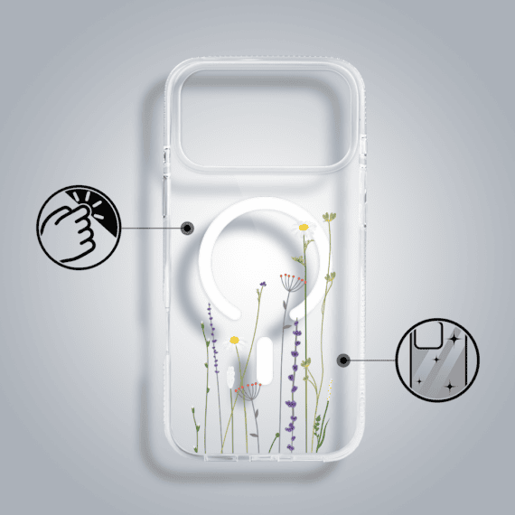 Etui-do-iPhone-17-Pro-MagSafe-wiosenne-kwiaty-przezroczyste-2