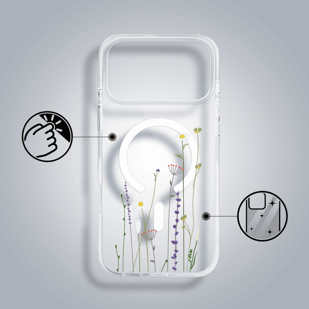 Etui-do-iPhone-17-Pro-MagSafe-wiosenne-kwiaty-przezroczyste-2