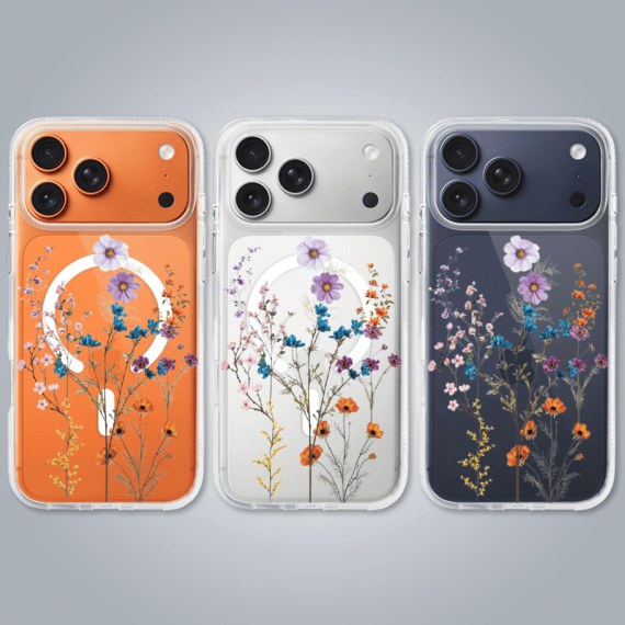 Etui do iPhone 17 Pro Max, Flower MagSafe, kwiaty różnokolorowe, przeźroczyste (3)